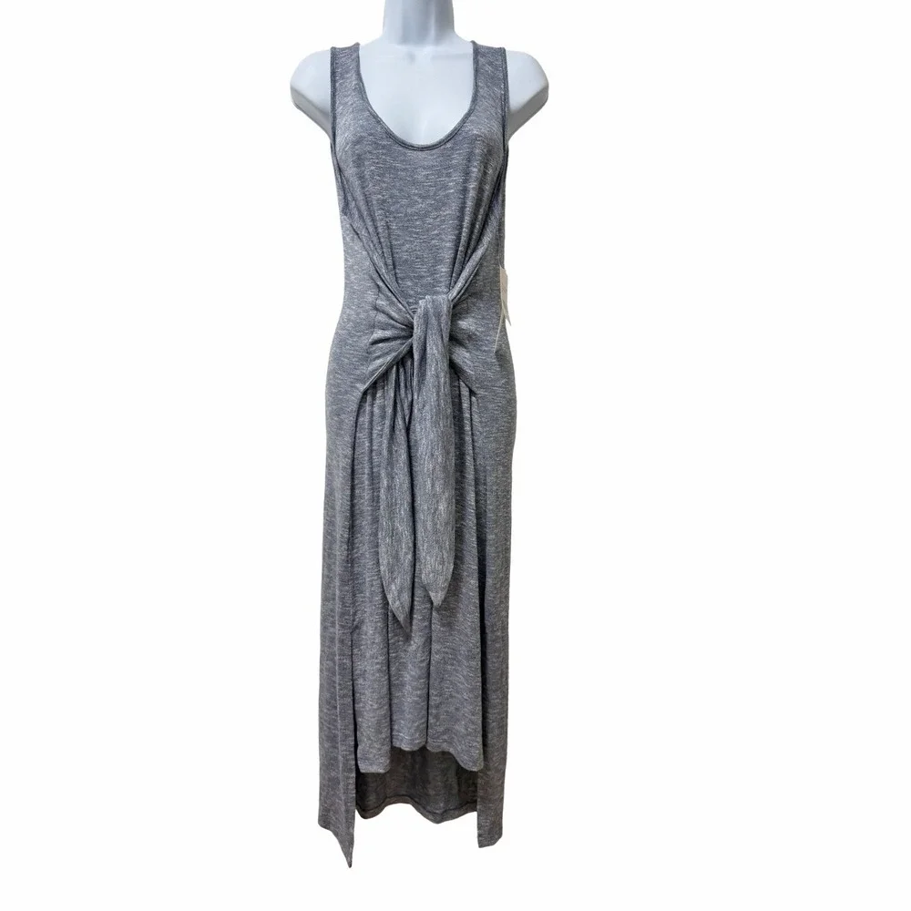 LA BLANCA Beach Tie Up Knit Midi Tank Dress Size L‎ Blue Resort Vacay Cruise NEW